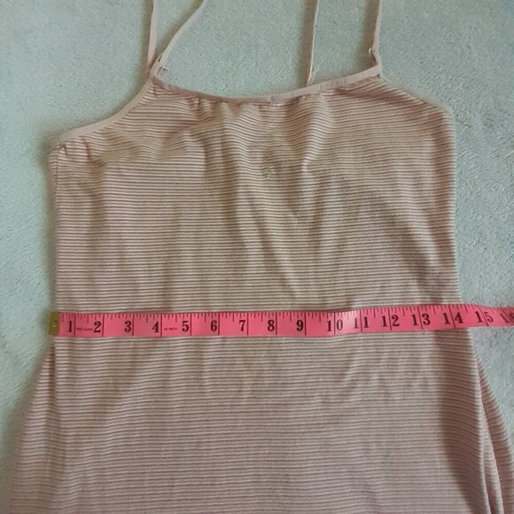 GAP Body Women's Small Vintage Y2K Pink White Stripe Spaghetti Strap Cami Dress - Picture 14 of 16